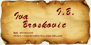 Iva Brošković vizit kartica